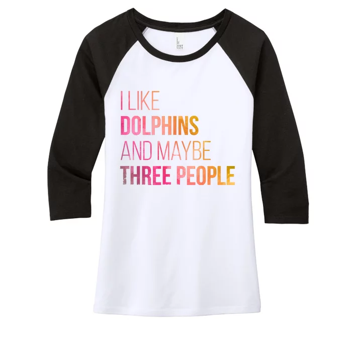 Dolphins Women's Tri-Blend 3/4-Sleeve Raglan Shirt