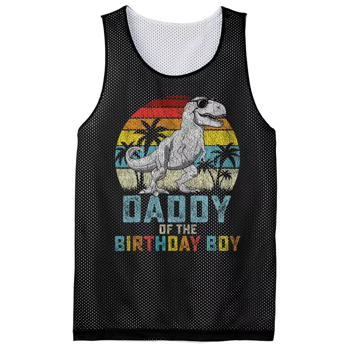 Daddy Dinosaur Of The Birthday Matching Family Mesh Reversible Basketball Jersey Tank