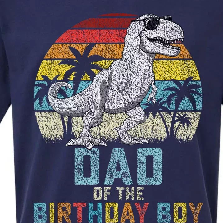 Dad Dinosaur Of The Birthday Matching Family Sueded Cloud Jersey T-Shirt