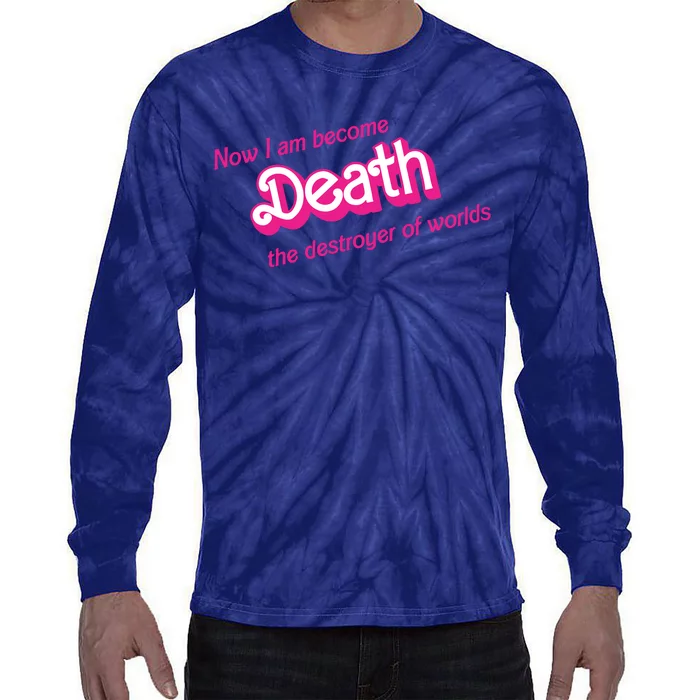 Death Destroyer Of Worlds In Pink Tie-Dye Long Sleeve Shirt