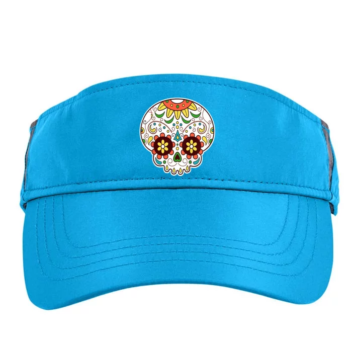 DOD Day Of The Dead Sugar Floral Skull Head Adult Drive Performance Visor