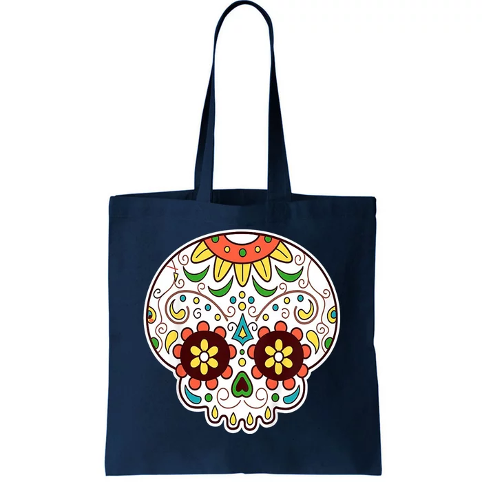 DOD Day Of The Dead Sugar Floral Skull Head Tote Bag