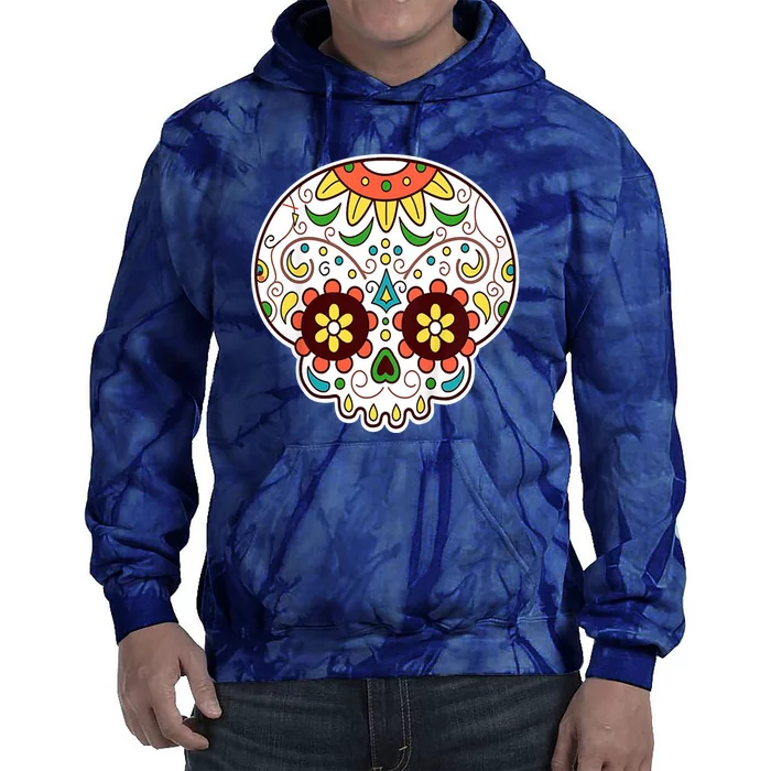 DOD Day Of The Dead Sugar Floral Skull Head Tie Dye Hoodie