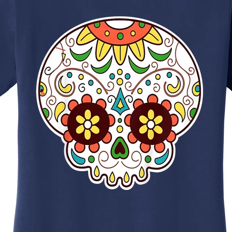 DOD Day Of The Dead Sugar Floral Skull Head Women's T-Shirt