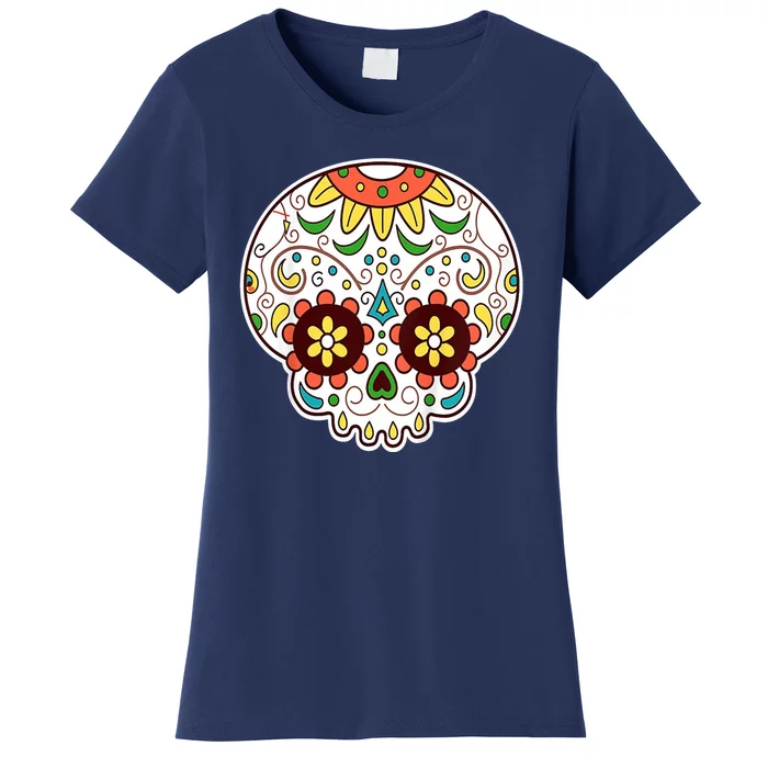 DOD Day Of The Dead Sugar Floral Skull Head Women's T-Shirt