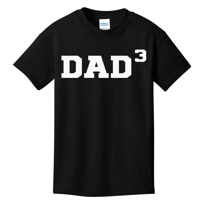 Dad3 Dad Of Triplets Triplet Dad Father Papa Kids T-Shirt