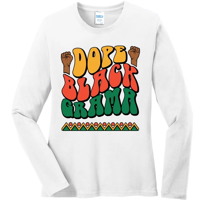 DOPEBLACKGRAMA Ladies Long Sleeve Shirt