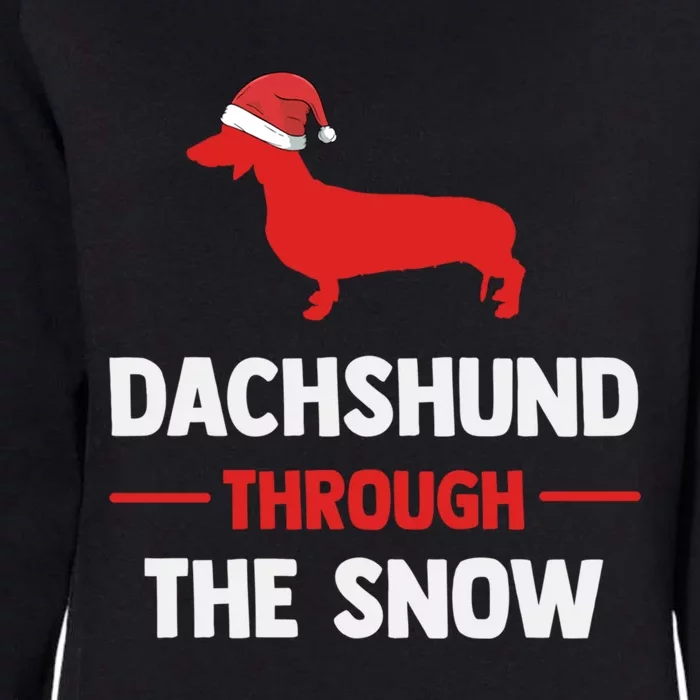 Dachshund Dog Owner Dog Lover Christmas Through The Snow Cute Gift Womens California Wash Sweatshirt