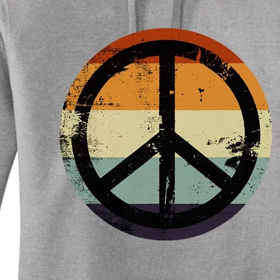 Distressed Design Peace Sign Women's Pullover Hoodie