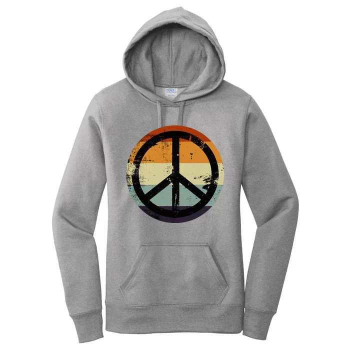 Distressed Design Peace Sign Women's Pullover Hoodie