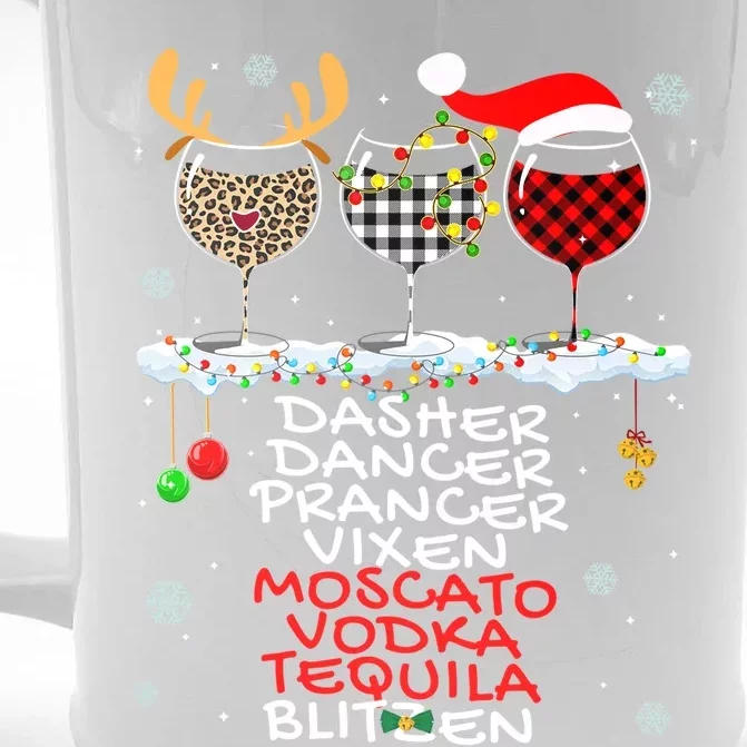 Dasher Dancer Prancer Vixen Moscato Vodka Tequila Blitzen Cool Gift Front & Back Beer Stein