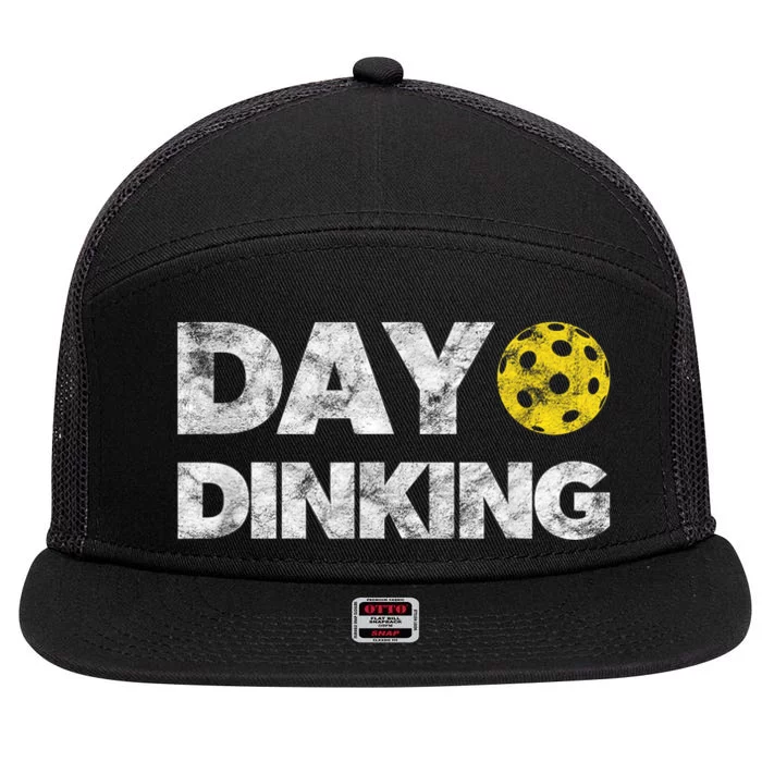 Day Dinking Pickleball Funny Dink Women Men Pickle Ball 7 Panel Mesh Trucker Snapback Hat