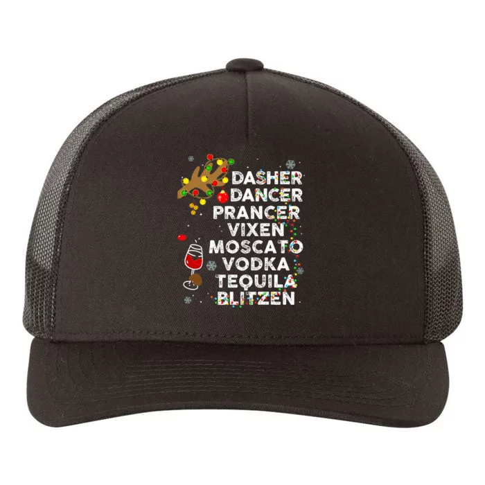 Dasher Dancer Prancer Vixen Moscato Vodka Tequila Blitzen Yupoong Adult 5-Panel Trucker Hat