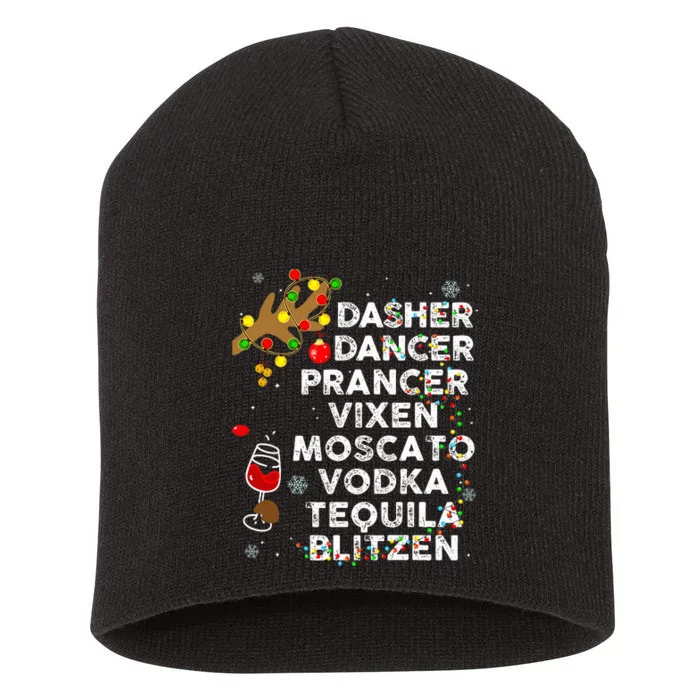 Dasher Dancer Prancer Vixen Moscato Vodka Tequila Blitzen Short Acrylic Beanie