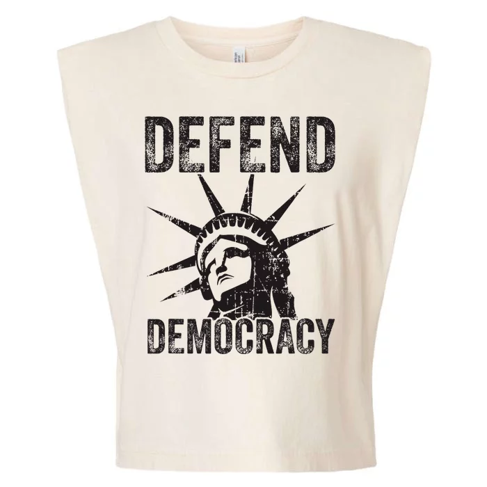 Defend Democracy Protect Voting Rights Save Vote Election Garment-Dyed Women's Muscle Tee