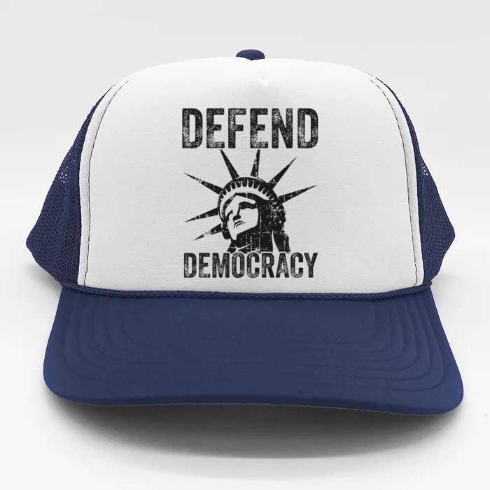 Defend Democracy Protect Voting Rights Save Vote Election Trucker Hat