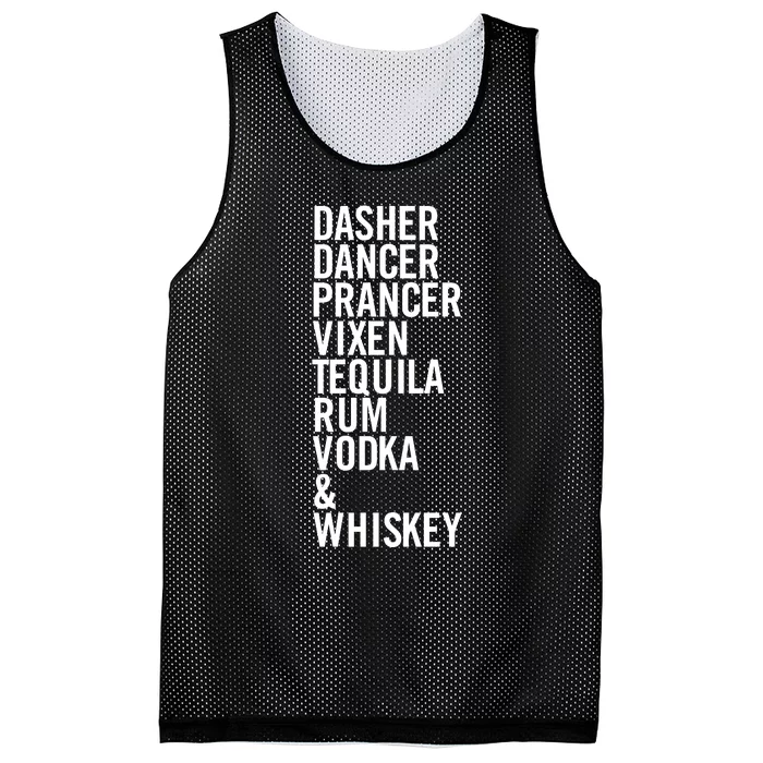 Dasher Dancer Prancer Vixen Tequila Rum Vodka And Whiskey Mesh Reversible Basketball Jersey Tank