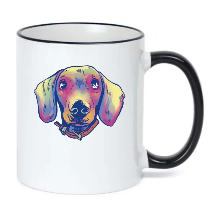 Dachshund Dog Portrait Black Color Changing Mug