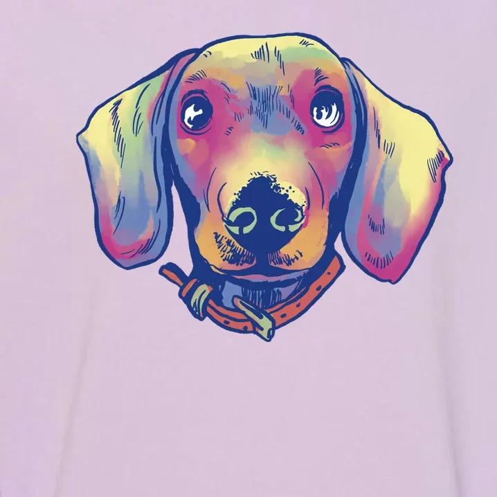 Dachshund Dog Portrait Garment-Dyed Sweatshirt