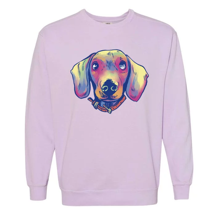 Dachshund Dog Portrait Garment-Dyed Sweatshirt