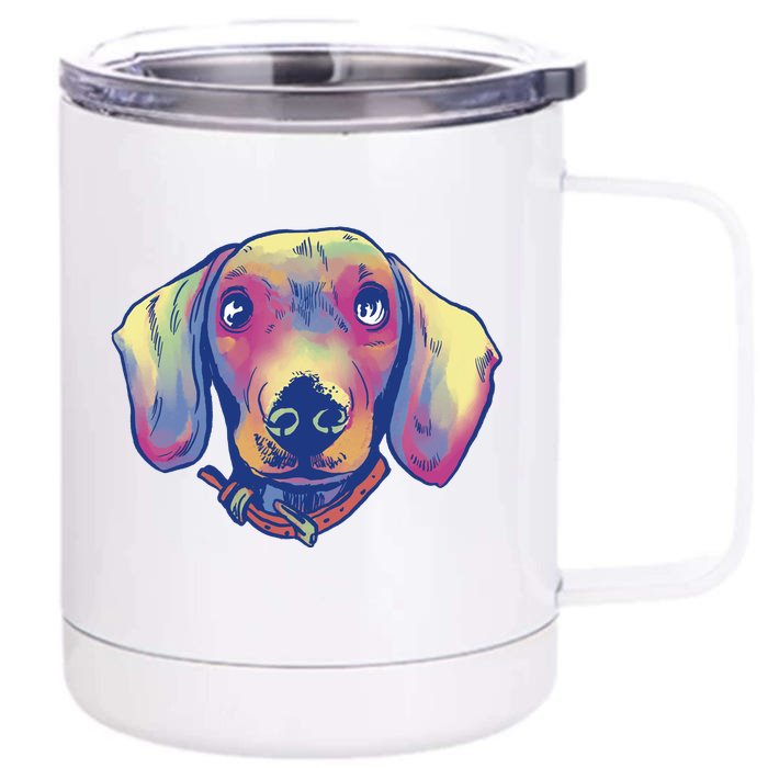 Dachshund Dog Portrait Front & Back 12oz Stainless Steel Tumbler Cup