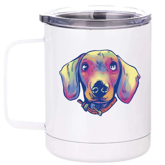 Dachshund Dog Portrait Front & Back 12oz Stainless Steel Tumbler Cup