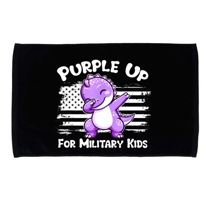 Dabbing Dinosaur Purple Up For Military Military Child Microfiber Hand Towel