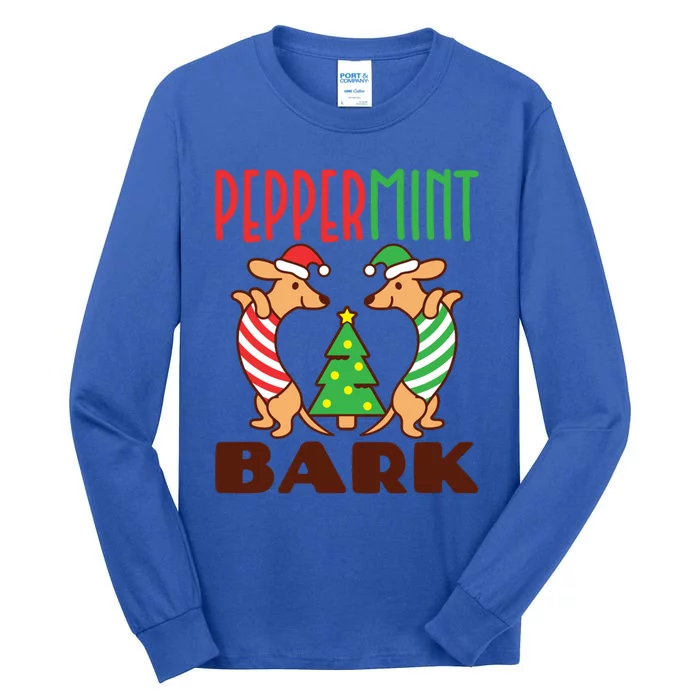 Dachshund Doxie Peppermint Bark Cute Christmas Xmas Gift Tall Long Sleeve T-Shirt