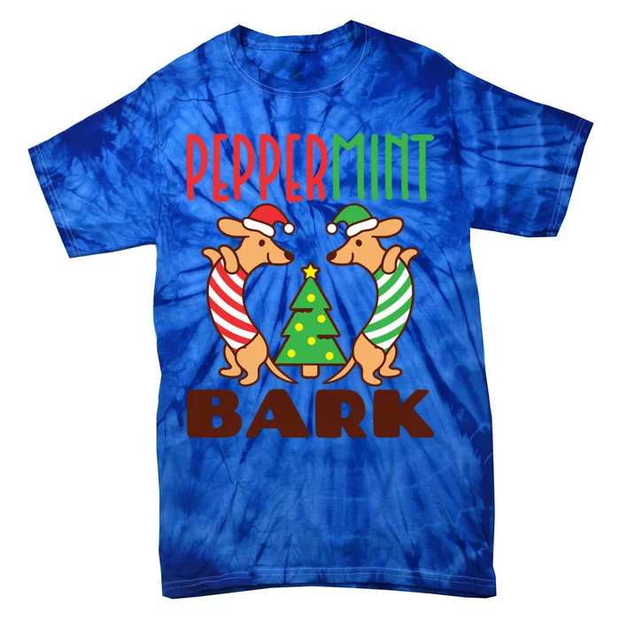 Dachshund Doxie Peppermint Bark Cute Christmas Xmas Gift Tie-Dye T-Shirt