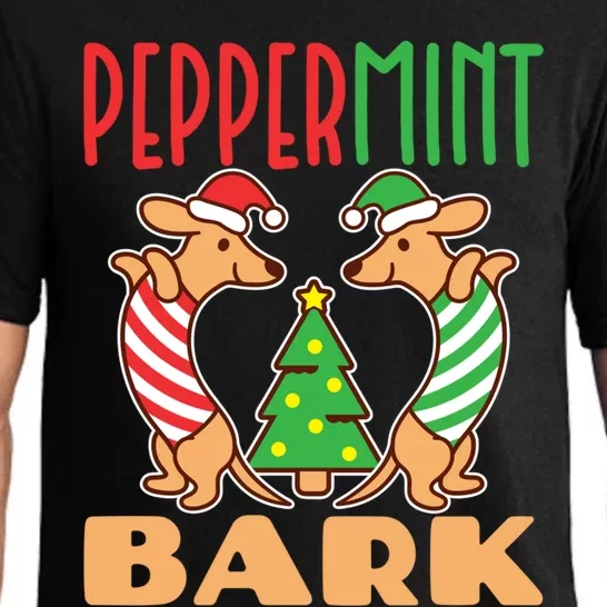 Dachshund Doxie Peppermint Bark Cute Christmas Xmas Gift Pajama Set