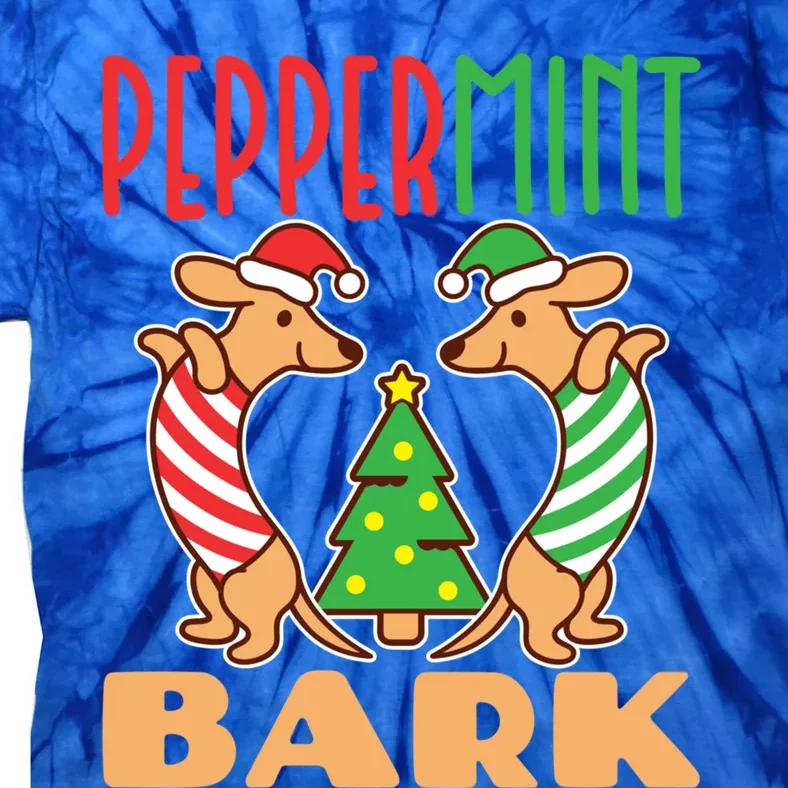 Dachshund Doxie Peppermint Bark Cute Christmas Xmas Gift Tie-Dye T-Shirt