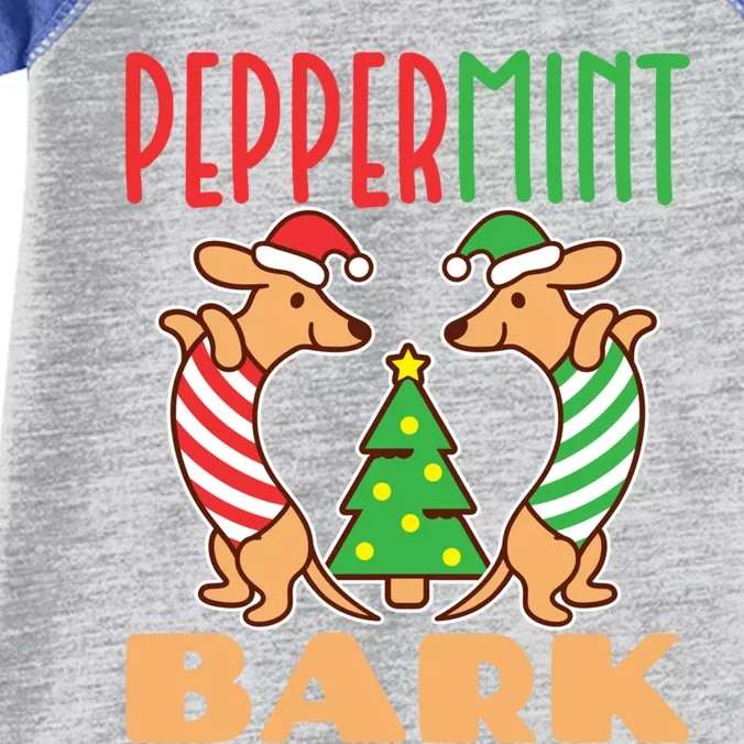 Dachshund Doxie Peppermint Bark Cute Christmas Xmas Gift Infant Baby Jersey Bodysuit