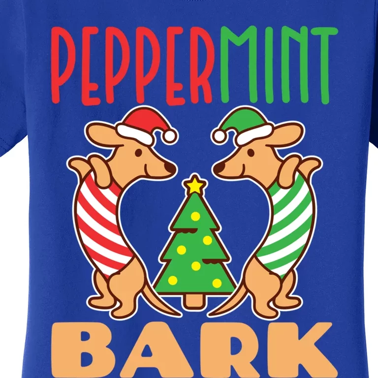 Dachshund Doxie Peppermint Bark Cute Christmas Xmas Gift Women's T-Shirt