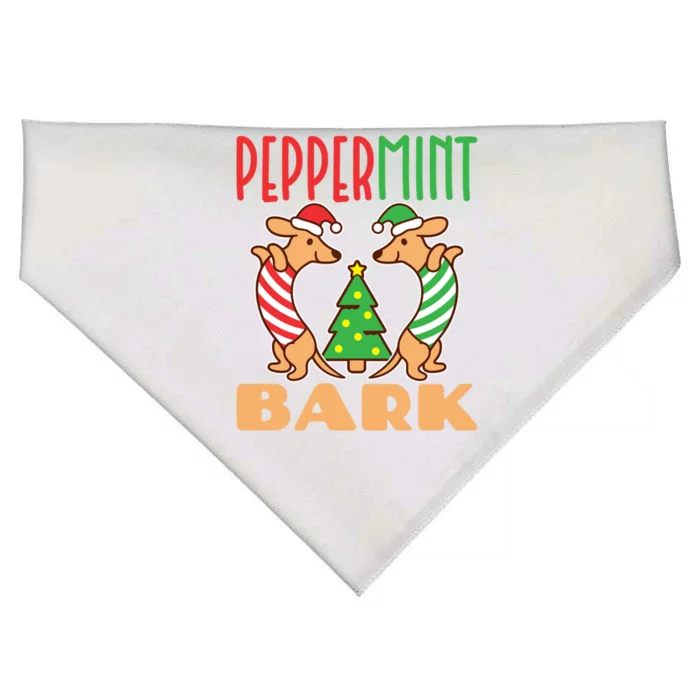 Dachshund Doxie Peppermint Bark Cute Christmas Xmas Gift USA-Made Doggie Bandana