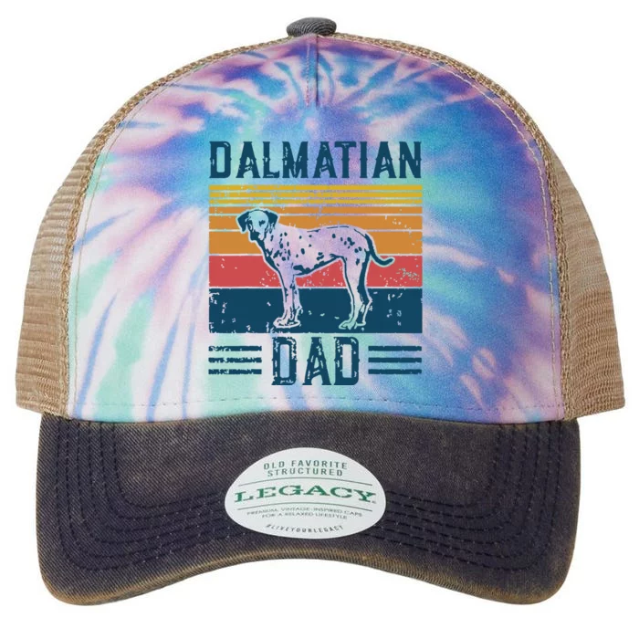 Dog Dalmatian Papa Vintage Dalmatian Dad Legacy Tie Dye Trucker Hat