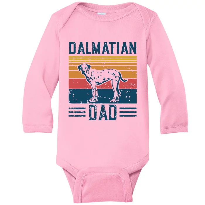 Dog Dalmatian Papa Vintage Dalmatian Dad Baby Long Sleeve Bodysuit