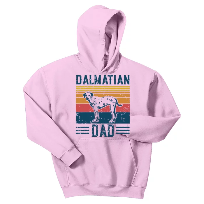 Dog Dalmatian Papa Vintage Dalmatian Dad Kids Hoodie