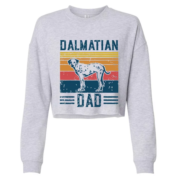 Dog Dalmatian Papa Vintage Dalmatian Dad Cropped Pullover Crew