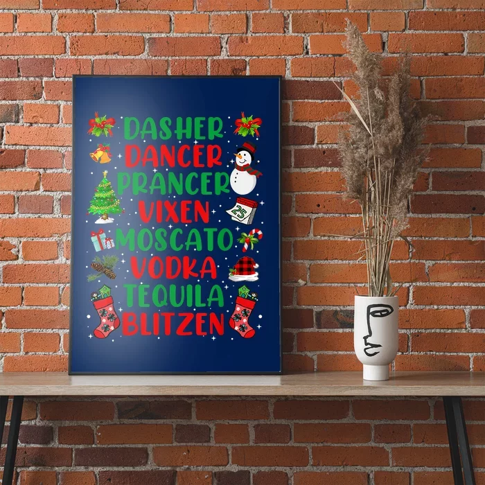 Dasher Dancer Prancer Vixen Moscato Vodka Tequila Blitzen Poster