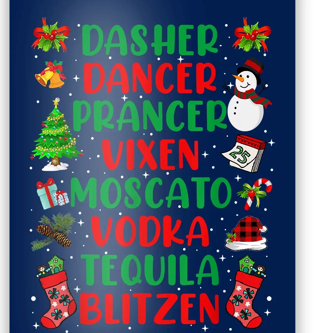 Dasher Dancer Prancer Vixen Moscato Vodka Tequila Blitzen Poster