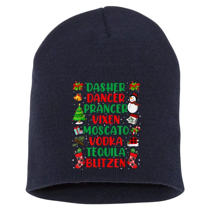 Dasher Dancer Prancer Vixen Moscato Vodka Tequila Blitzen Short Acrylic Beanie