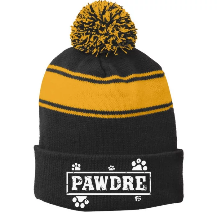 Dog Dad Pawdre Dog Owner Puppy Daddy Father Dogs Friendly Stripe Pom Pom Beanie