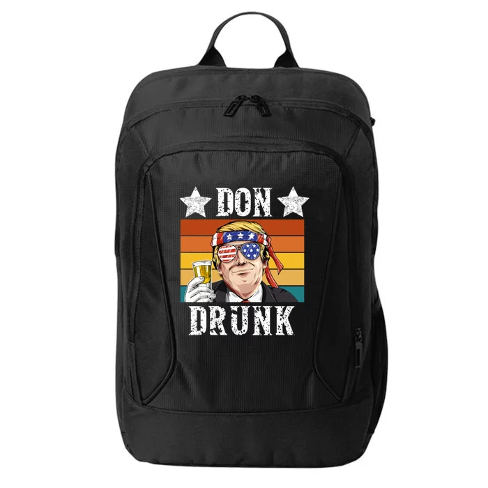 Don Drunk Patriotic 4th Of July Funny Vintage Trump Gift City Backpack