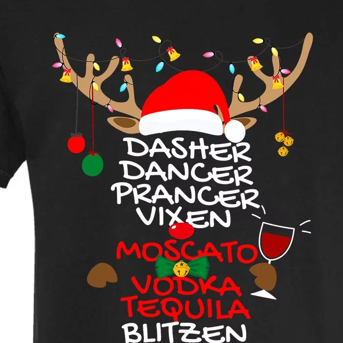 Dasher Dancer Prancer Vixen Moscato Vodka Tequila Blitzen Garment-Dyed Heavyweight T-Shirt