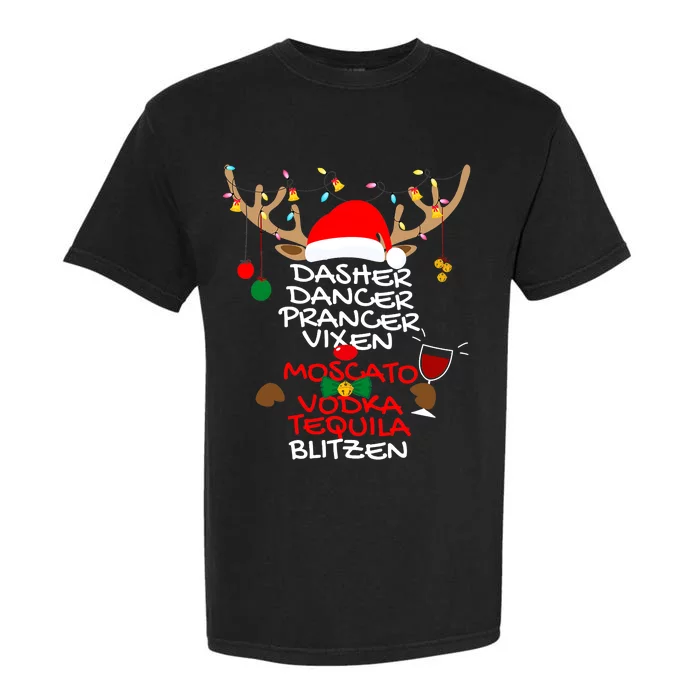 Dasher Dancer Prancer Vixen Moscato Vodka Tequila Blitzen Garment-Dyed Heavyweight T-Shirt