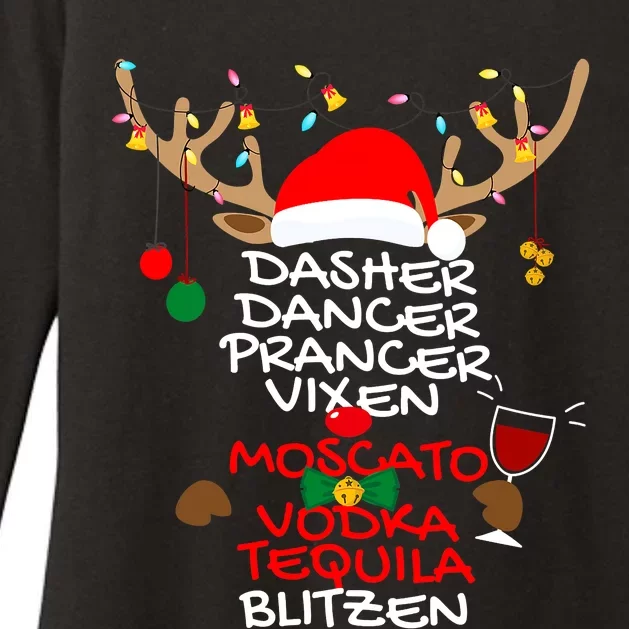 Dasher Dancer Prancer Vixen Moscato Vodka Tequila Blitzen Womens CVC Long Sleeve Shirt