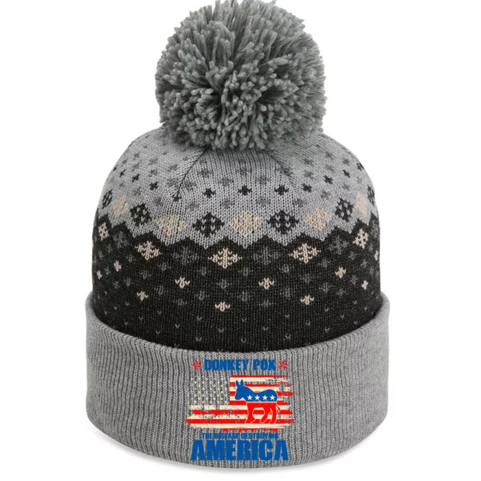 Distressed Donkey Pox The Disease Destroying America The Baniff Cuffed Pom Beanie