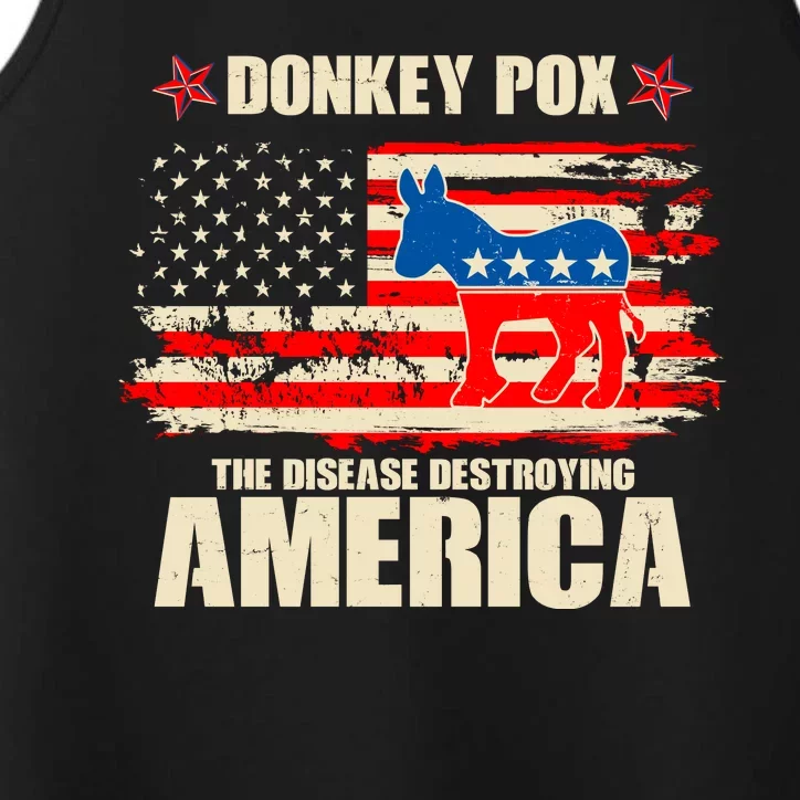 Distressed Donkey Pox The Disease Destroying America Performance Tank