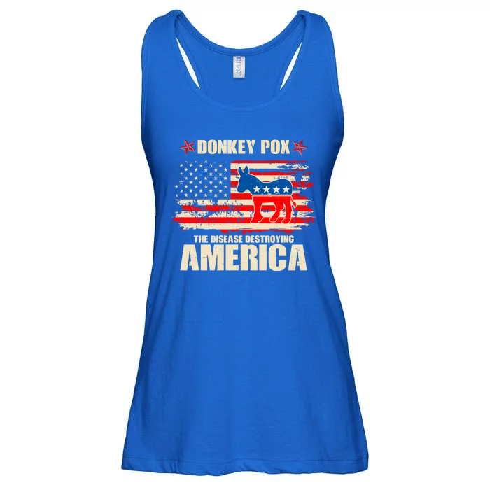 Distressed Donkey Pox The Disease Destroying America Ladies Essential Flowy Tank