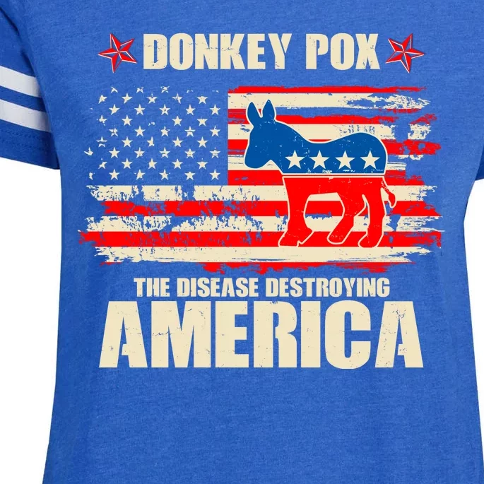 Distressed Donkey Pox The Disease Destroying America Enza Ladies Jersey Football T-Shirt